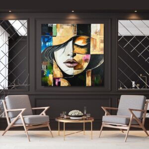 duży portret malowany, obrazy portrety, portret na zamówienie, portret 100x100