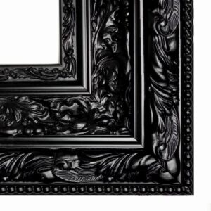 klasyczna rama do obrazu, szeroka rama, rama 15cm, czarna satynowa rama, czarna klasyczna rama