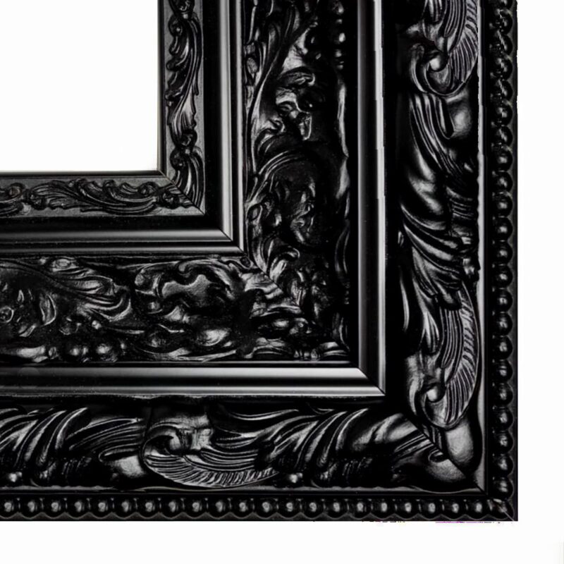 klasyczna rama do obrazu, szeroka rama, rama 15cm, czarna satynowa rama, czarna klasyczna rama