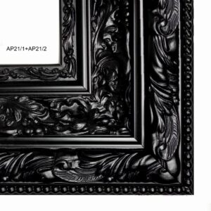 klasyczna rama do obrazu, szeroka rama, rama 15cm, czarna satynowa rama, czarna klasyczna rama