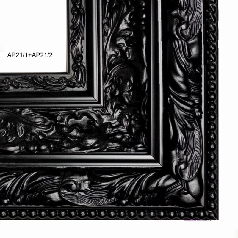 klasyczna rama do obrazu, szeroka rama, rama 15cm, czarna satynowa rama, czarna klasyczna rama