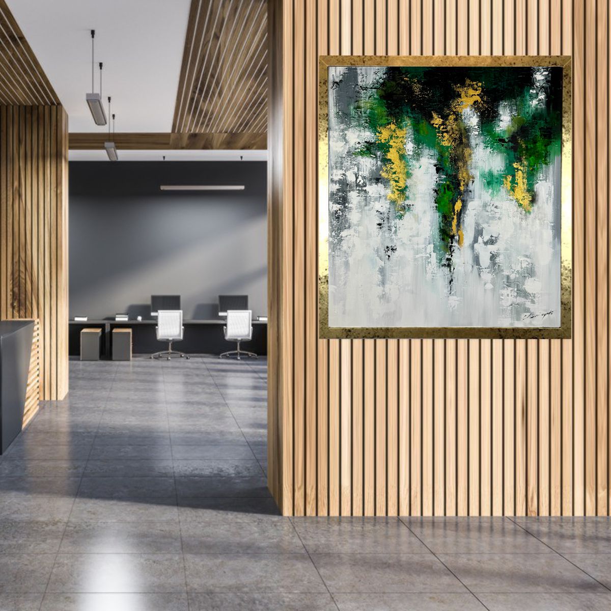 Nowoczesny obraz w ramie "Powitanie" autorska kolekcja 2068A - obrazek 2