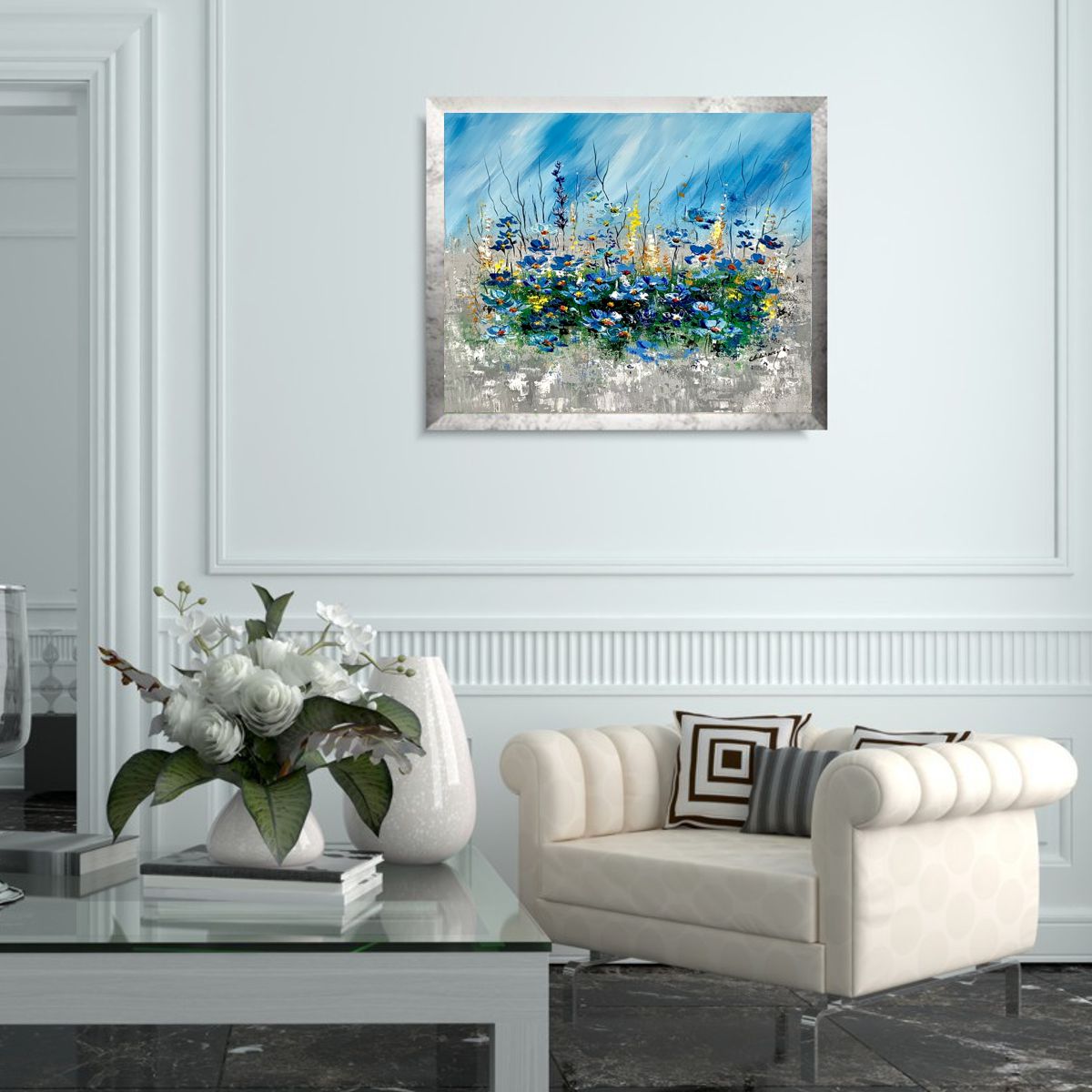 Obraz ręcznie malowany na płótnie "Chabrowe pole" 2225A - obrazek 2