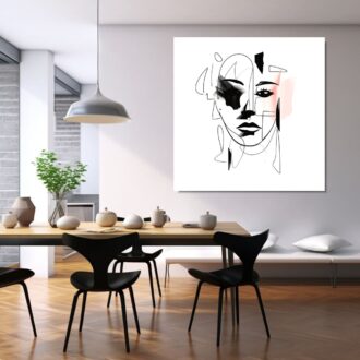 Obraz ręcznie malowany portret "Linearna kobieta" 2292A