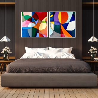 Obraz abstrakcja na płótnie "Kolorowy zawrót głowy" - komplet obrazów 2306A