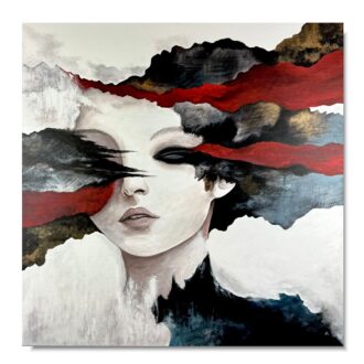 Obraz ręcznie malowany portret "Kobieta w chmurach" 2324A