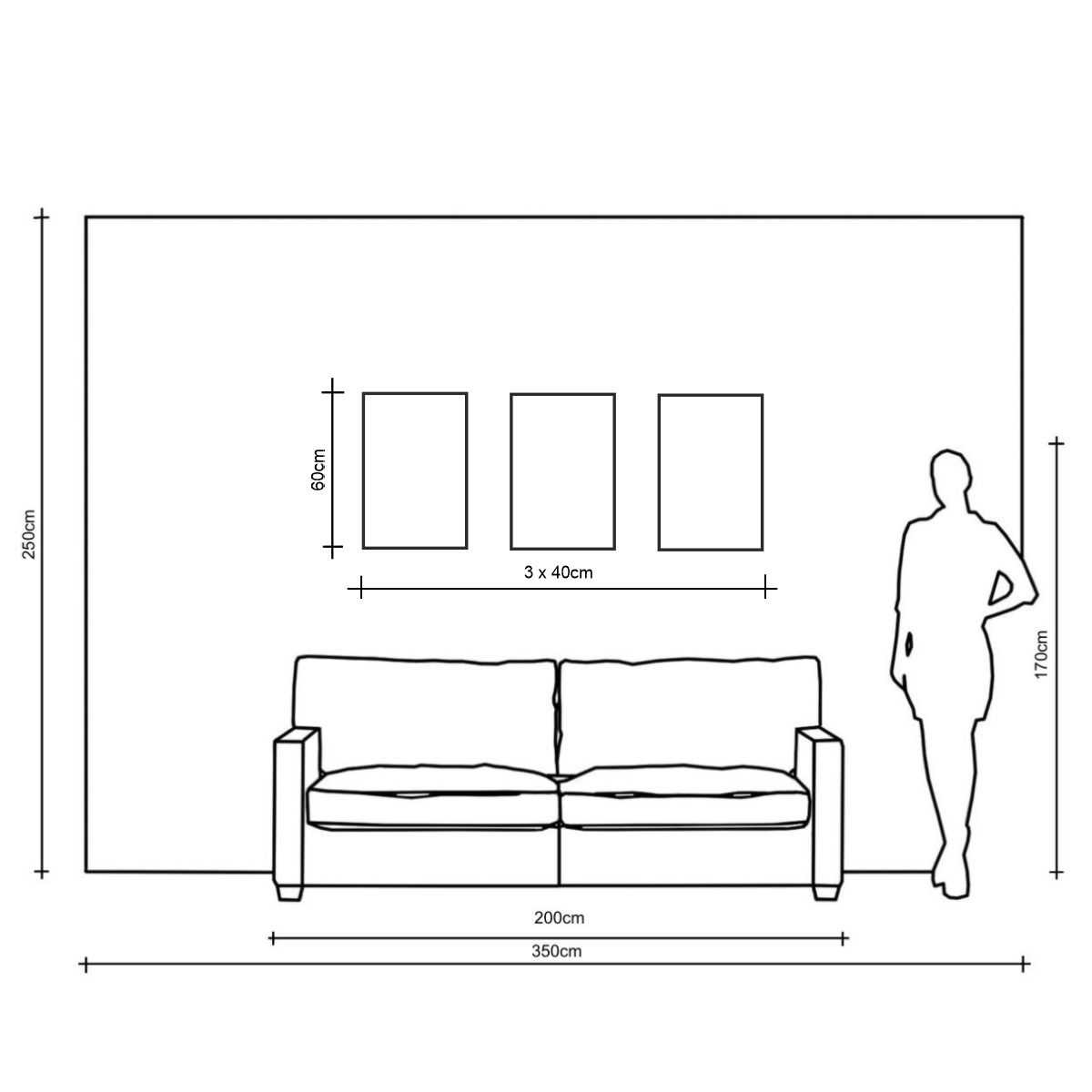 Tryptyk obraz abstrakcja "Kolorowe trójkąty" - komplet obrazów 2301A - obrazek 8