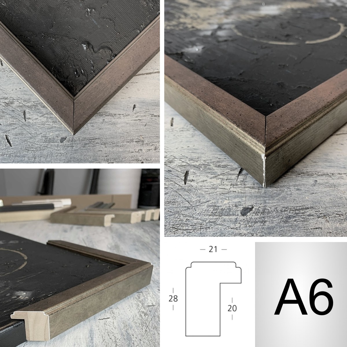 Kolorowe ramy do obrazów drewniane wąskie A1- A6 - obrazek 8