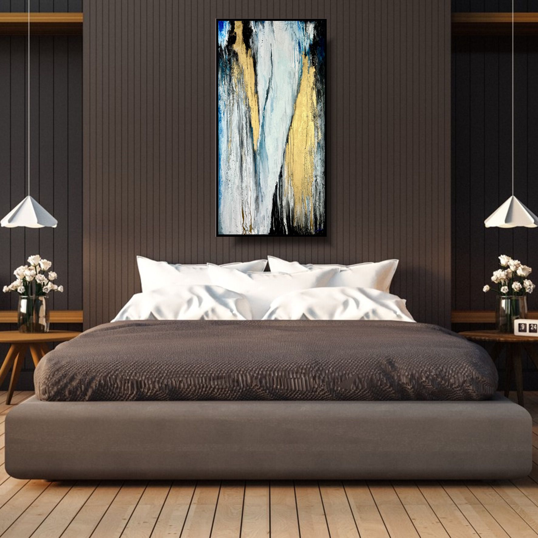 Abstrakcja do salonu "Podzieleni" obraz pionowy 2188A - obrazek 7