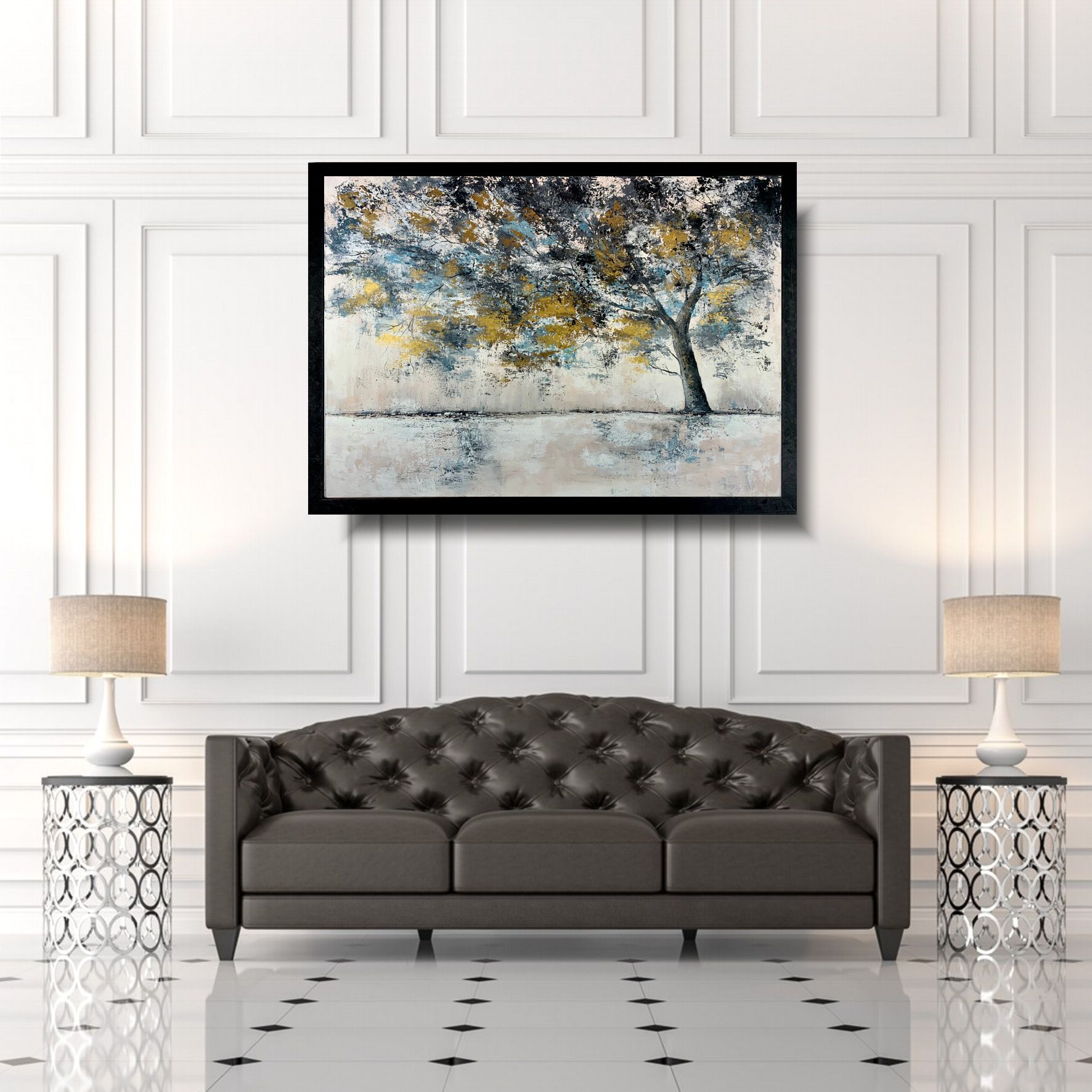 Obraz ręcznie malowany na płótnie "Drzewo w złocie" 2239A - obrazek 2