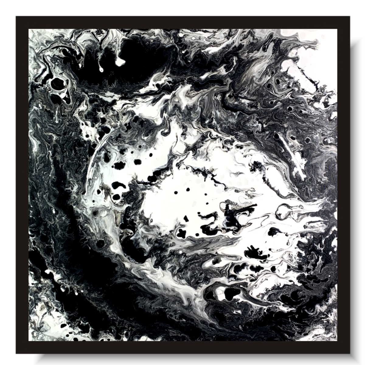 Czarno biały obraz abstrakcja otchłań wszechświata w ramie 2086A