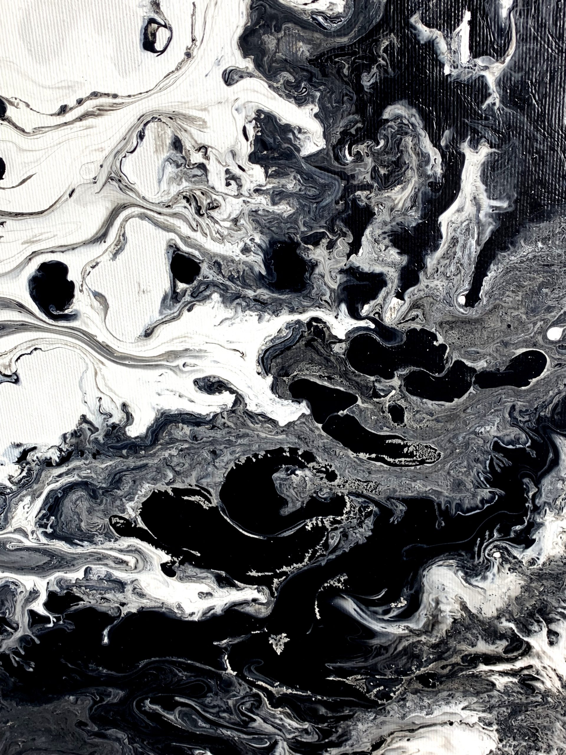 Czarno biały obraz abstrakcja otchłań wszechświata w ramie 2086A - obrazek 6