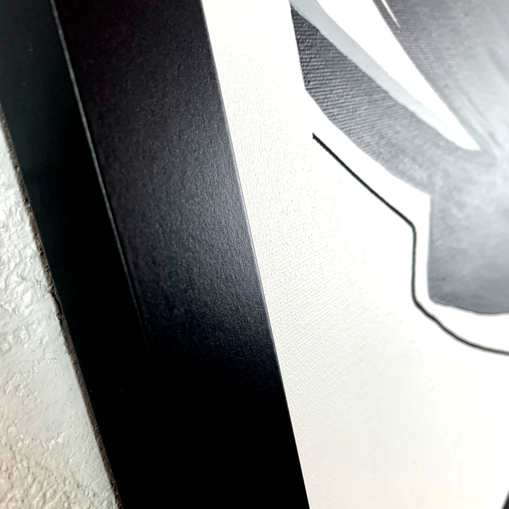 Czarno biały obraz w ramie abstrakcja "Japoński znak" 1983A - obrazek 5