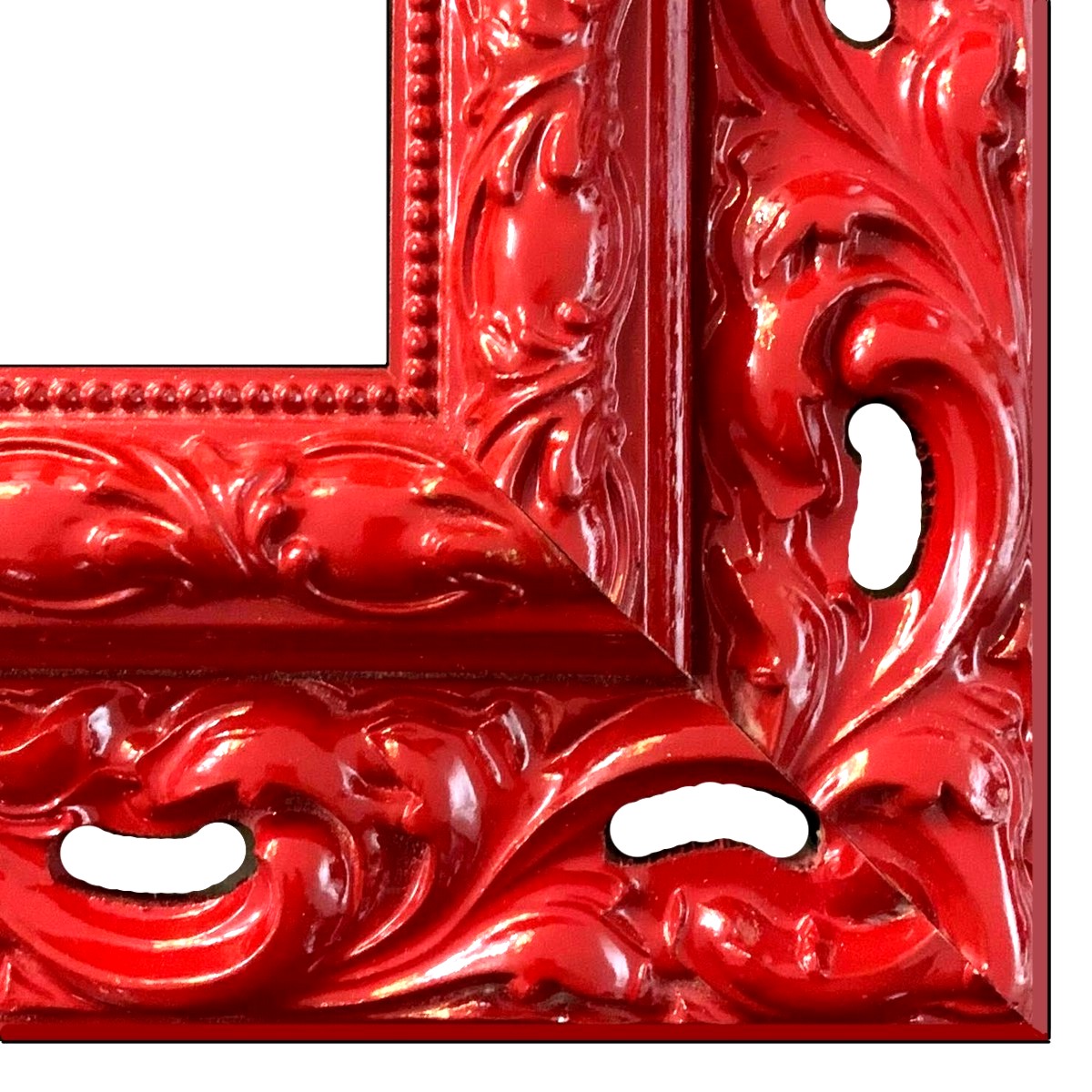 Czerwona rama do obrazu rzeźbiona ornament połysk SA03