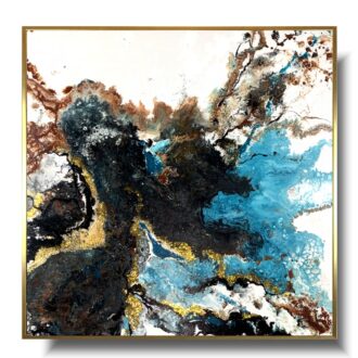 Duża abstrakcja "Turkusowe niebo" obraz pouring 2097A