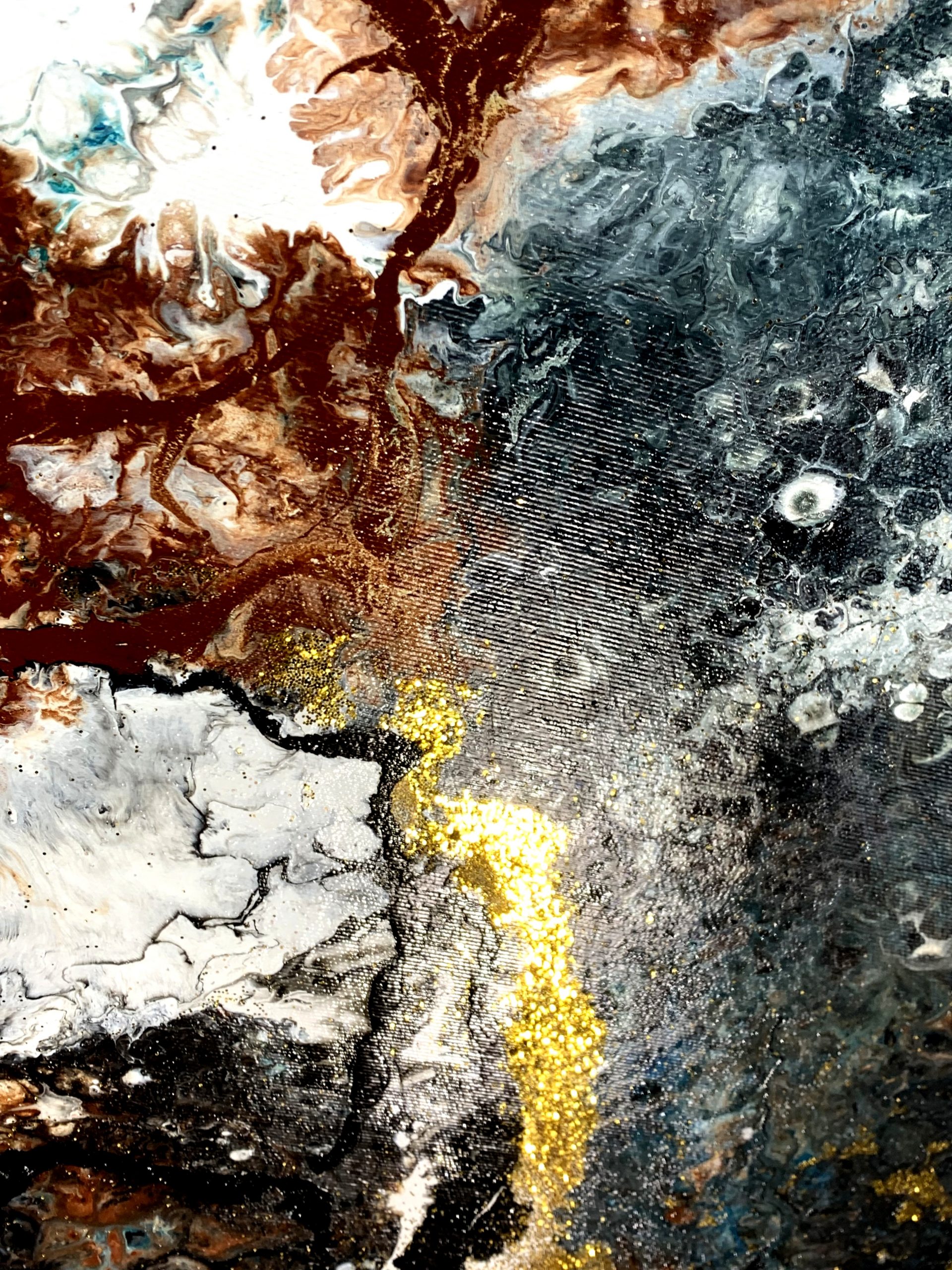 Duża abstrakcja "Turkusowe niebo" obraz pouring 2097A - obrazek 10