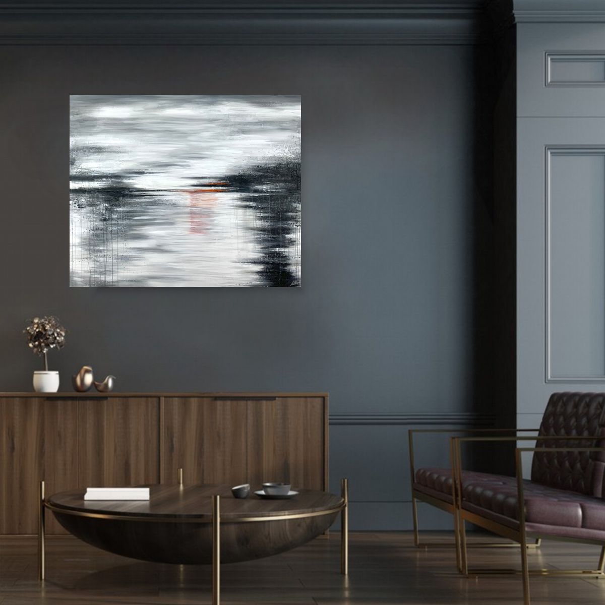 Duża elegancka abstrakcja "Odbicie" 1895A - obrazek 3