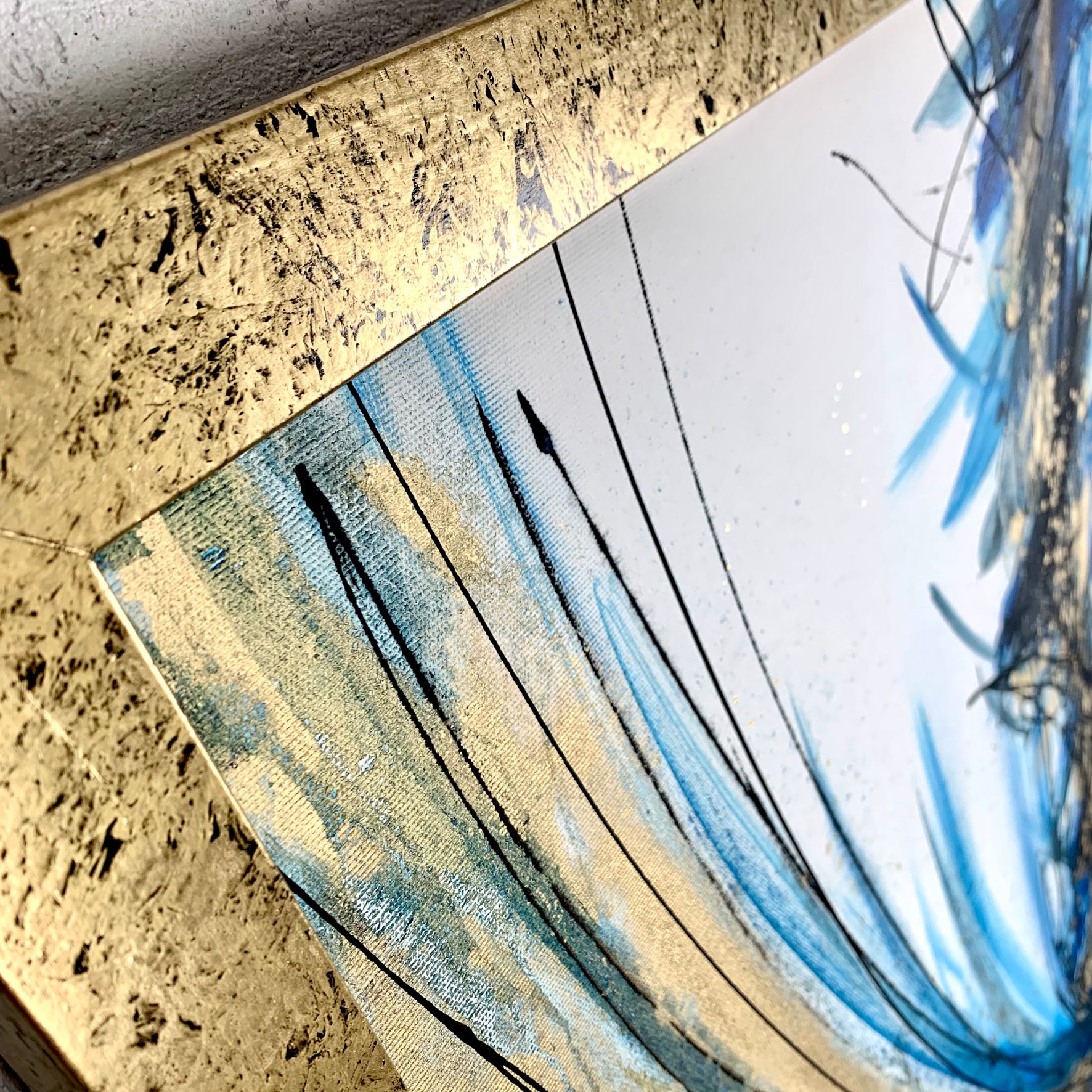 Obraz ręcznie malowany na płótnie "Granatowa fantazja" 2014A - obrazek 5