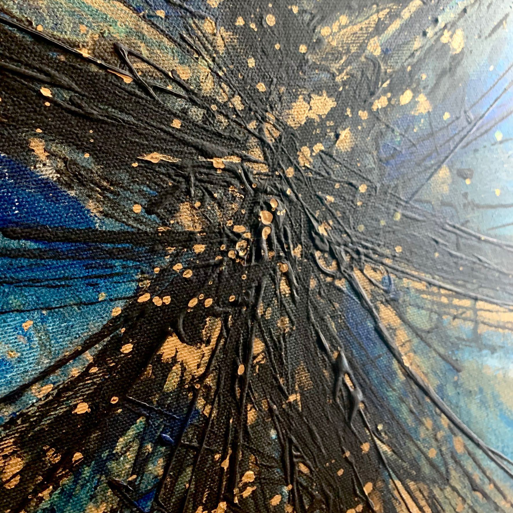 Obraz ręcznie malowany na płótnie "Granatowa fantazja" 2014A - obrazek 6