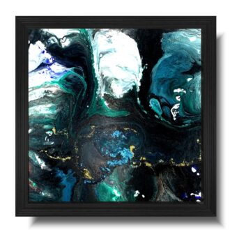 Duży obraz abstrakcja "Z kosmosu" w czarnej drewnianej ramie 2027A