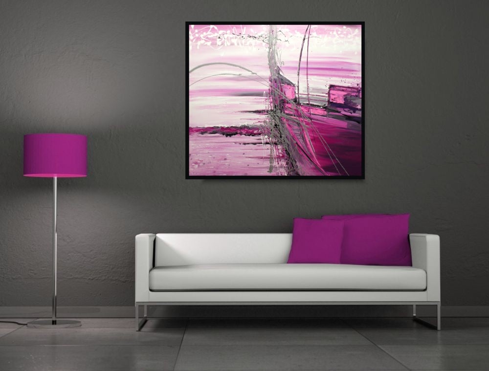 Duży różowy obraz cukierkowa słodka abstrakcja obrazy na płótnie 1359A - obrazek 2