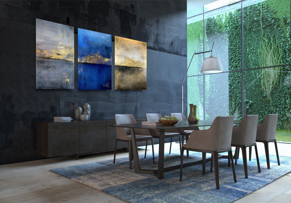 Tryptyk "Na horyzoncie" obraz ręcznie malowany 2008A - obrazek 2