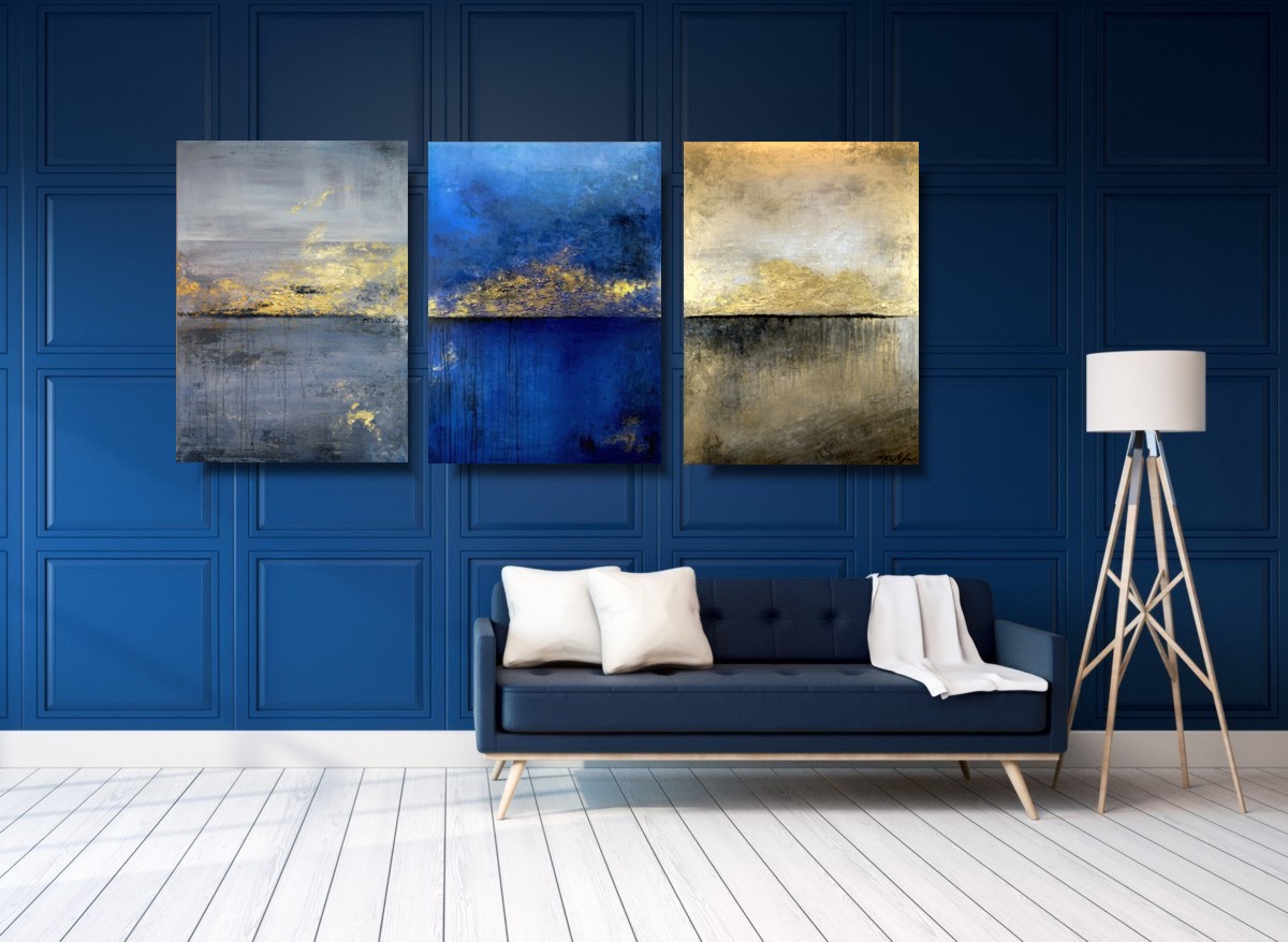 Tryptyk "Na horyzoncie" obraz ręcznie malowany 2008A - obrazek 3