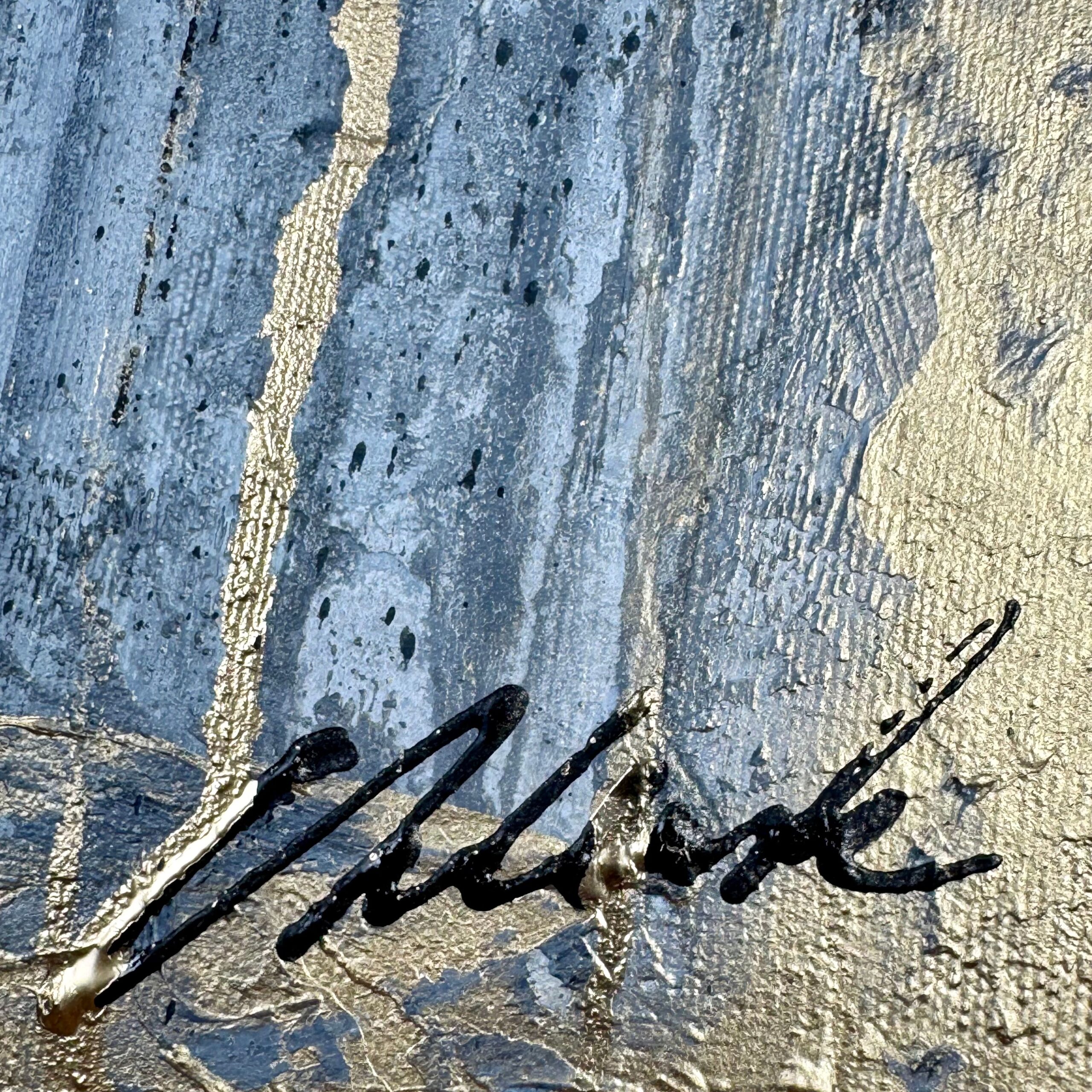 Elegancki marynistyczny złoty obraz "Tajemnicze nabrzeże" autorska kolekcja 1998A - obrazek 7