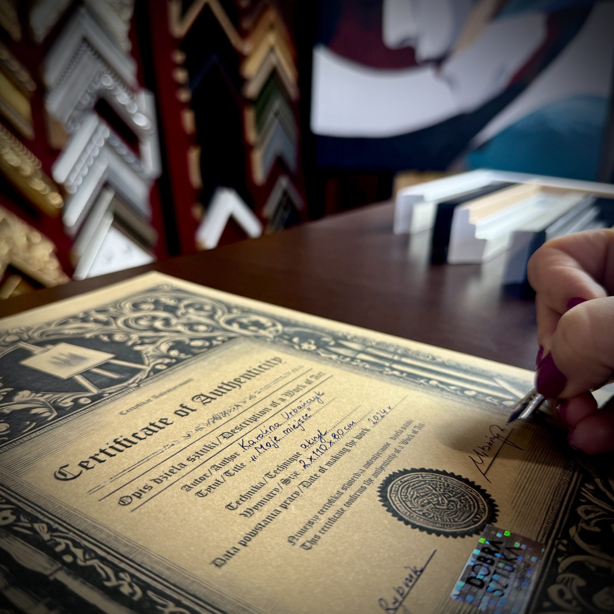 Nowoczesny obraz kolorowa abstrakcja "Laurka" 2358A - obrazek 4