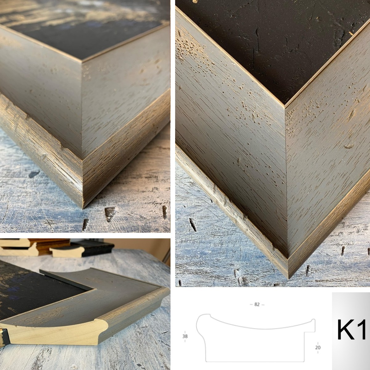 Rama do obrazu szara i czarna szeroka kornik K1 i K2 - obrazek 2