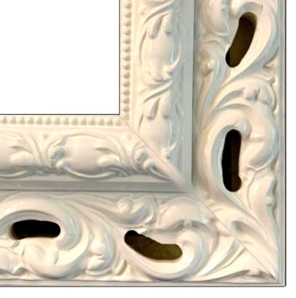 Klasyczna rama do obrazu ornament biały połysk SA04