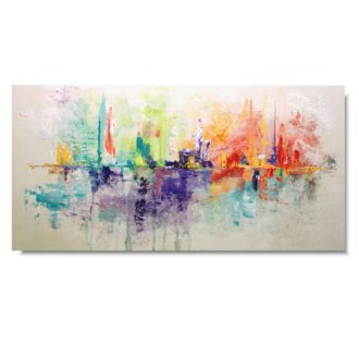 Kolorowa abstrakcja delikatna radość obraz do biura malowany na płótnie 1454A