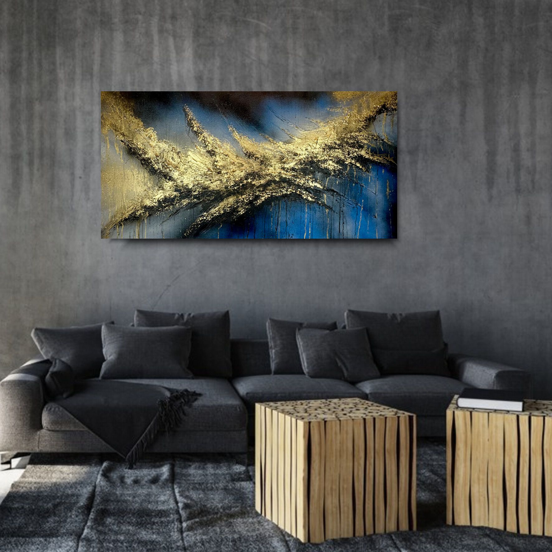 Nowoczesny obraz abstrakcja "Widmo luksusu" obrazy malowane 1955A - obrazek 3