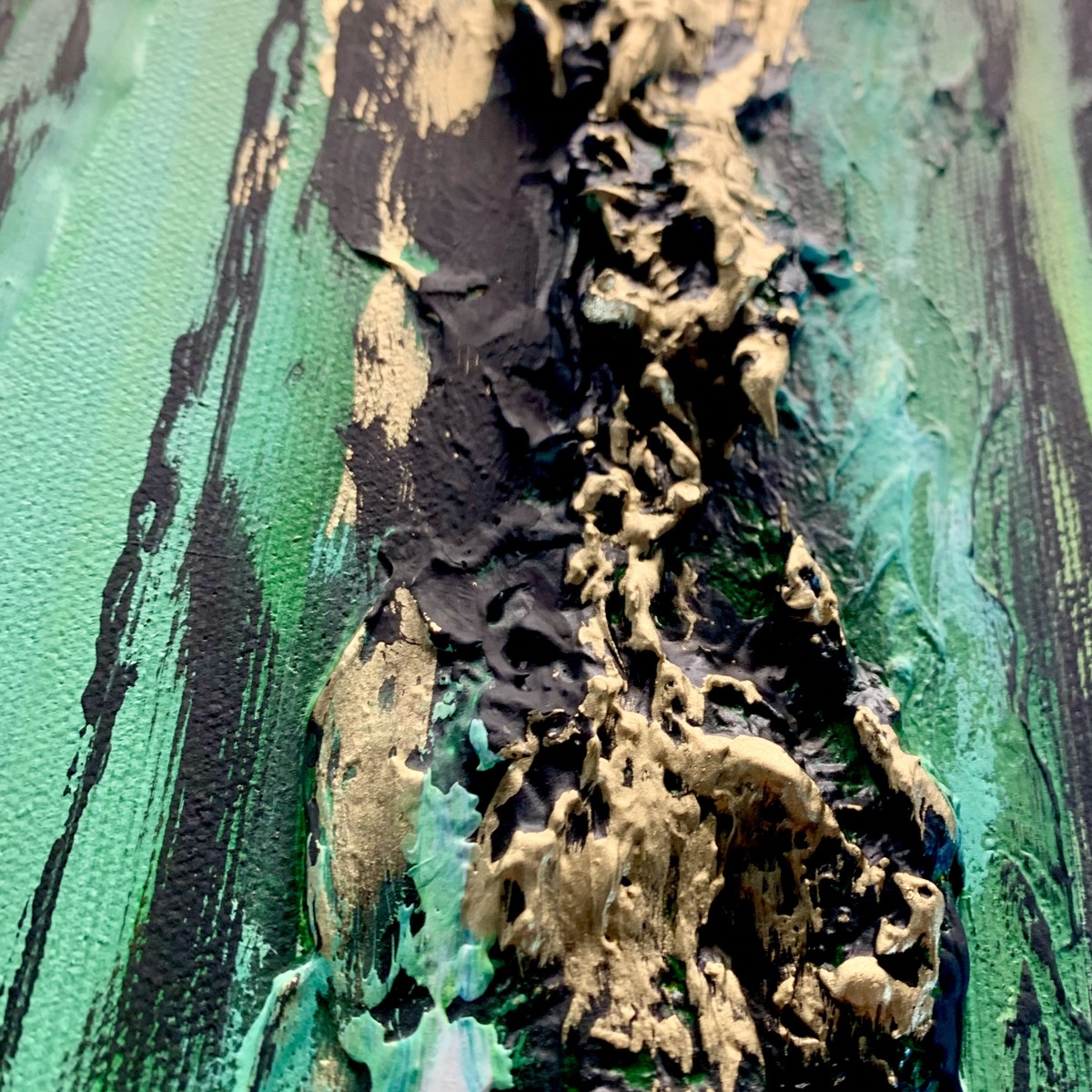 Nowoczesny obraz w ramie "Tropikalna zieleń" abstrakcja 1995A - obrazek 5