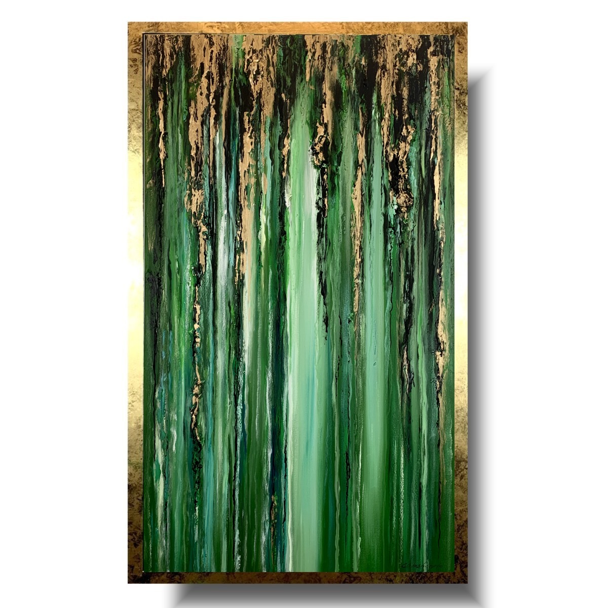 Nowoczesny obraz w ramie "Tropikalna zieleń" abstrakcja 1995A