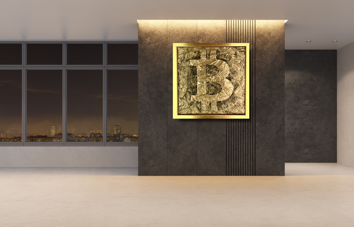 Obraz Bitcoin BTC krypto waluta złota abstrakcja w ramie 2044A - obrazek 10