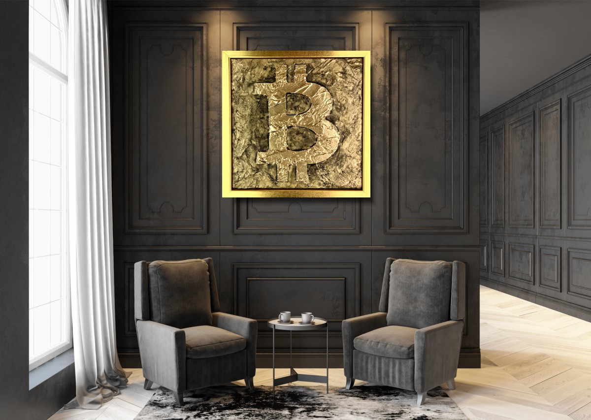 Obraz Bitcoin BTC krypto waluta złota abstrakcja w ramie 2044A - obrazek 9