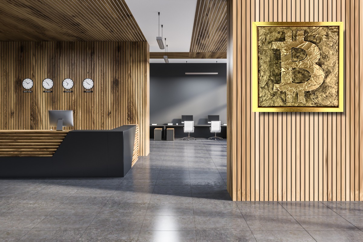 Obraz Bitcoin BTC krypto waluta złota abstrakcja w ramie 2044A - obrazek 8