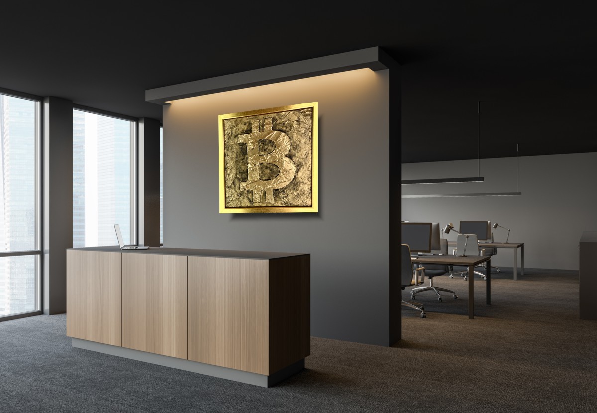 Obraz Bitcoin BTC krypto waluta złota abstrakcja w ramie 2044A - obrazek 7