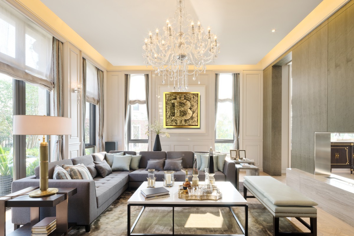 Obraz Bitcoin BTC krypto waluta złota abstrakcja w ramie 2044A - obrazek 6