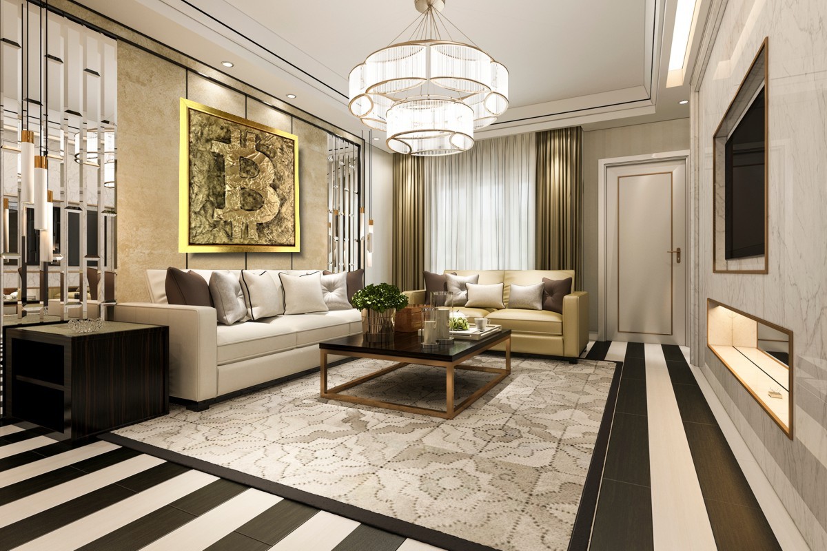 Obraz Bitcoin BTC krypto waluta złota abstrakcja w ramie 2044A - obrazek 4