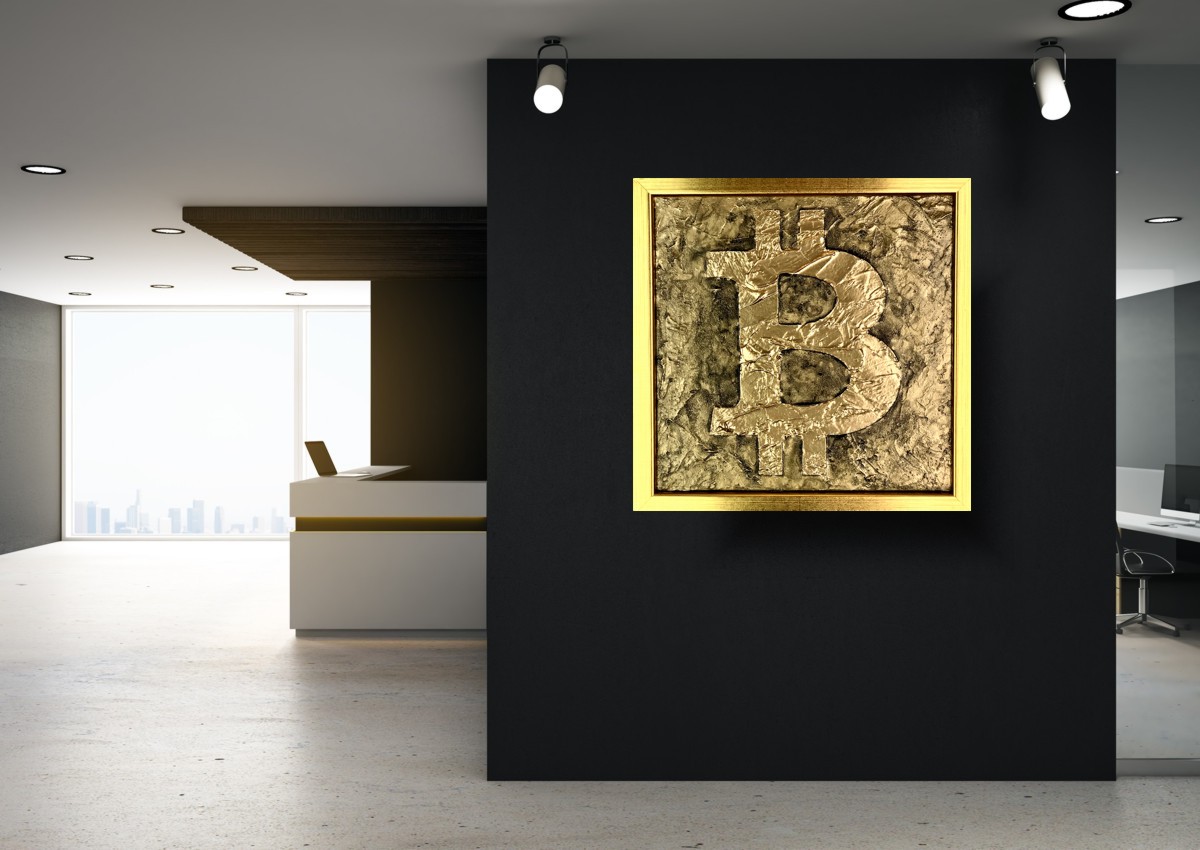 Obraz Bitcoin BTC krypto waluta złota abstrakcja w ramie 2044A - obrazek 14