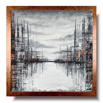 Obraz ręcznie malowany na płótnie "Miedziane miasto" 2242A