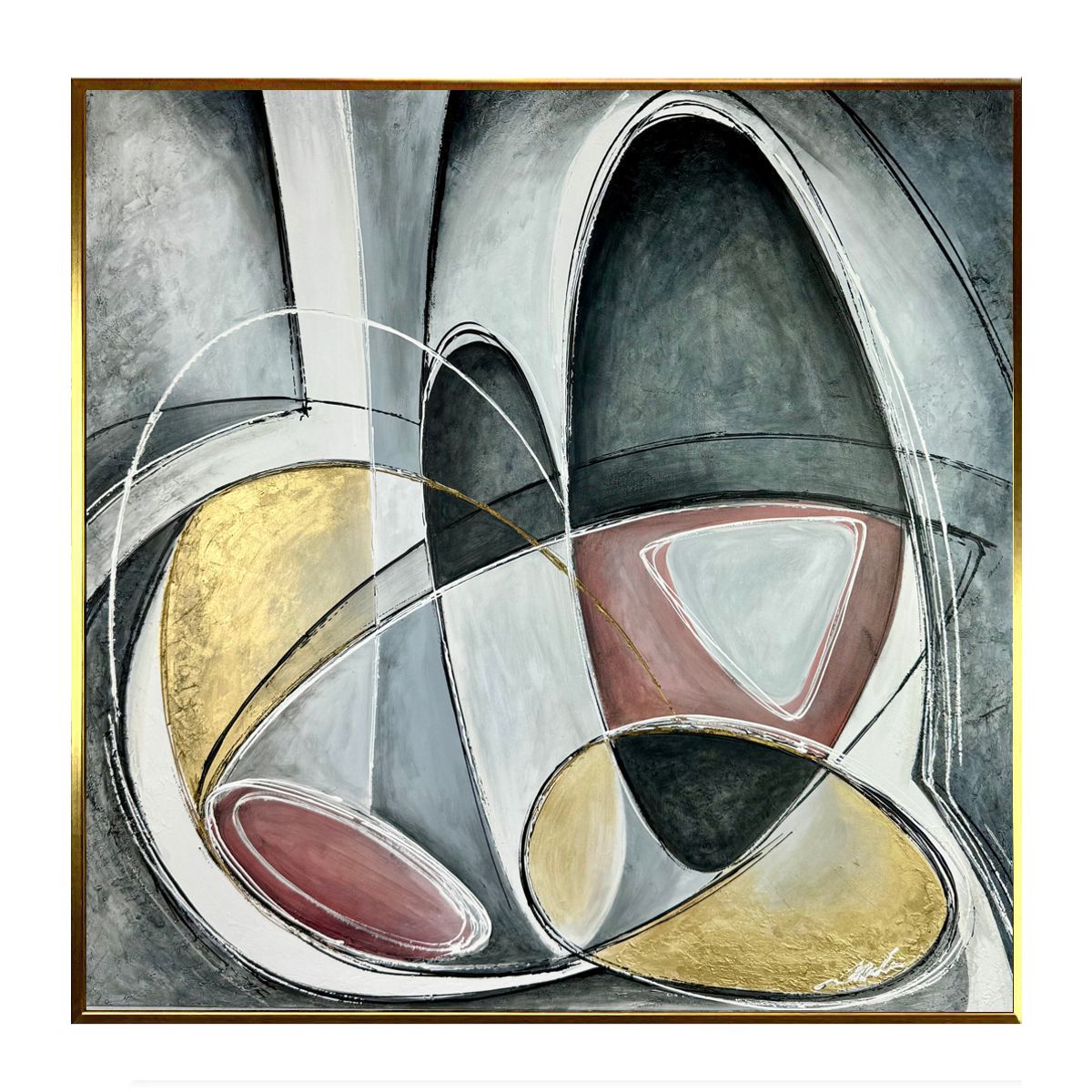 Obraz ręcznie malowany na płótnie "Koła" 2172A