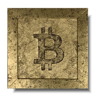 Obraz do biura golden bitcoin abstrakcja w ramie 2233A