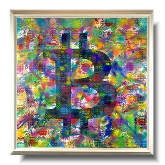 Obraz do biura "Bitcoin color's" abstrakcja w ramie 2196A