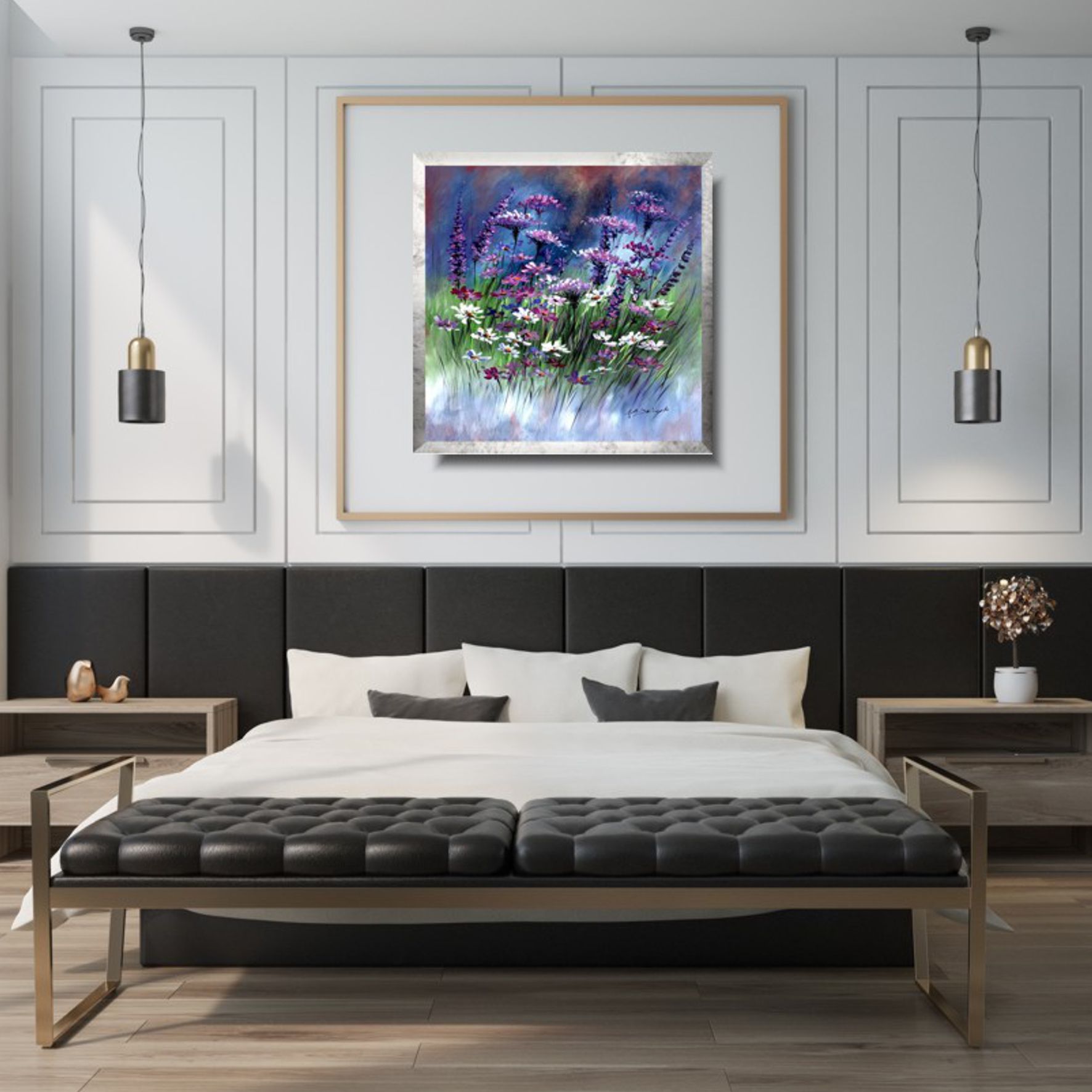 Obraz do pokoju "Fioletowa łąka zapomnienia" obrazy na płótnie 2229A - obrazek 3