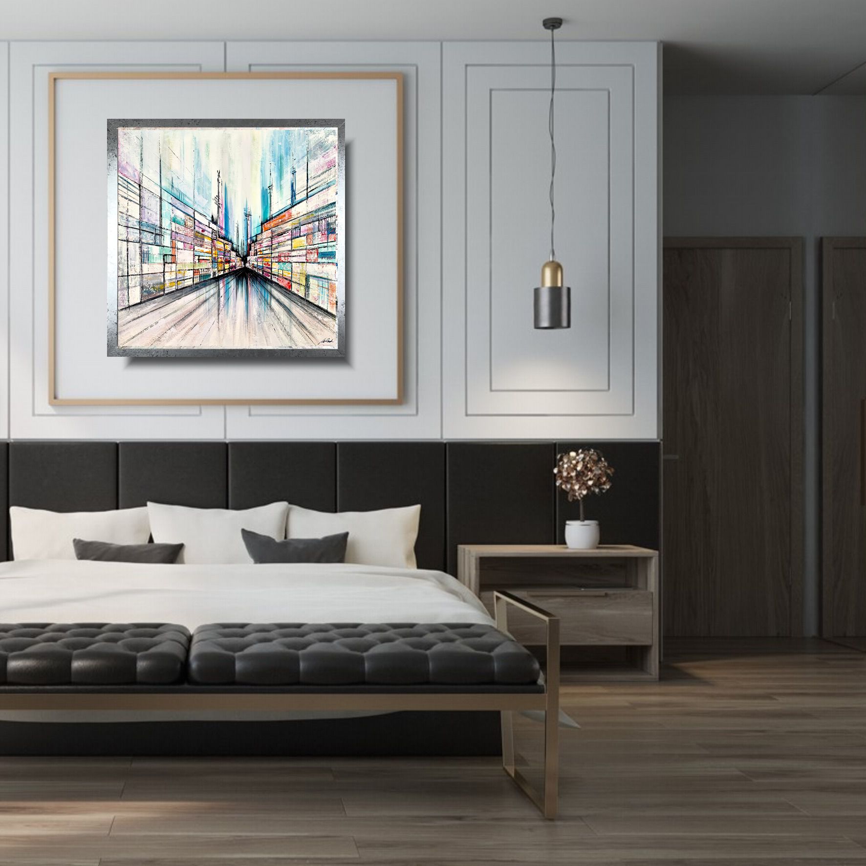 Obraz ręcznie malowany na płótnie "Kolorowa perspektywa" 2187A - obrazek 2