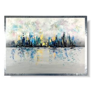 Obraz abstrakcja kolorowe miasto, Obraz kolorowe miasto, obraz w ramie, obrazy kolorowe, kolorowa abstrakcja, kolorowy pejzaż, obraz kolorowa architektura, obraz miasta i architektura