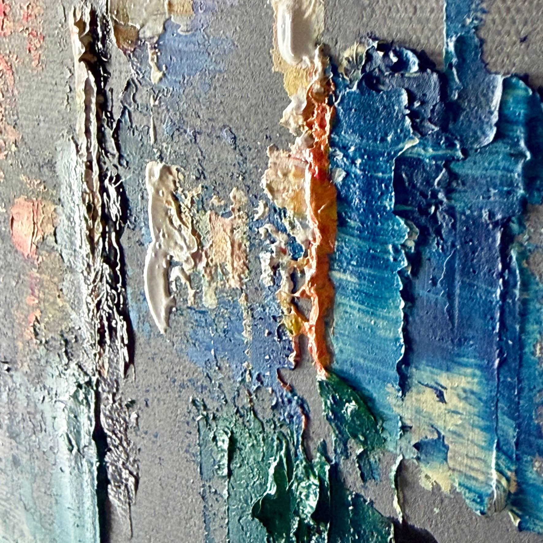 Obraz ręcznie malowany abstrakcja "Kolorowe miasto w oddali" 2177A - obrazek 7